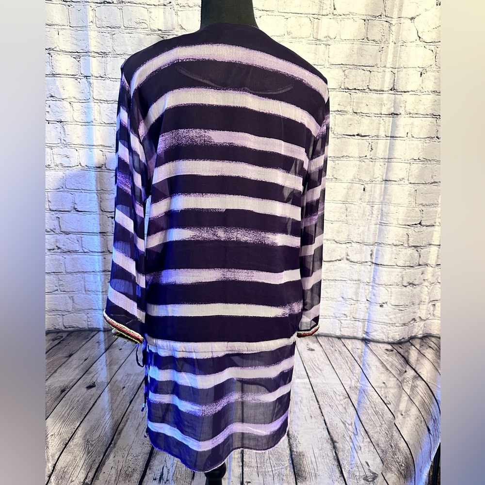 Desigual Sheer Purple Cinch Waist Size S - Picture 4 of 4